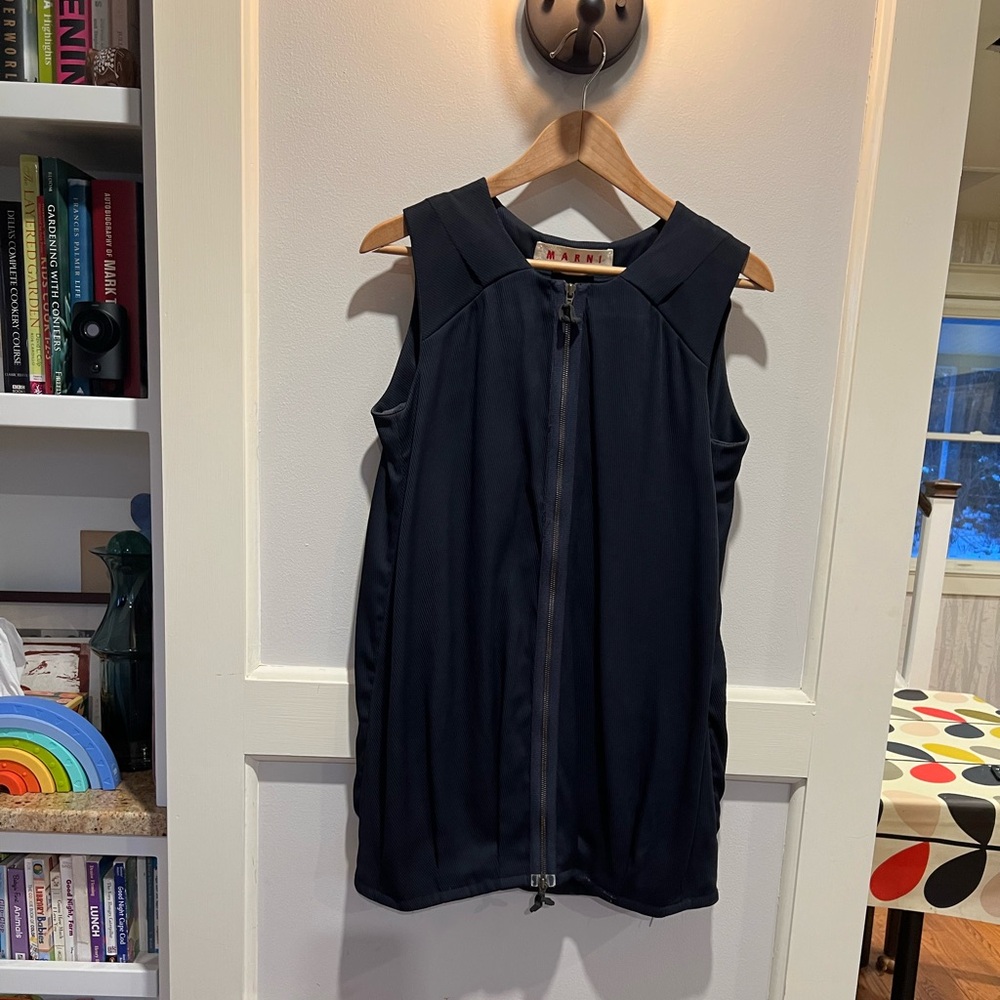 Marni navy blue zip up tunic